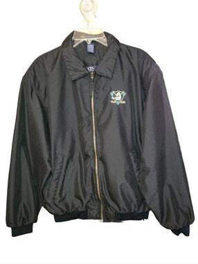 Vintage Anaheim Mighty Ducks Men’s Bomber Jacket Medium Black NHL Hockey
